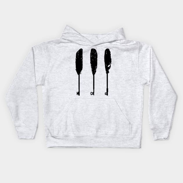 keys/ feathers Kids Hoodie by SeamlessOo